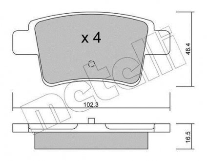 Тормозные колодки, дисковый тормоз (набор) Metelli 2208010