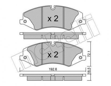 Тормозные колодки, дисковый тормоз (набор) Metelli 2208360 (фото 1)