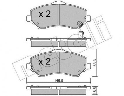 Тормозные колодки, дисковый тормоз (набор) Metelli 2208621