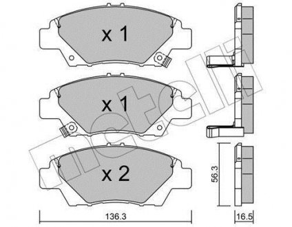 Тормозные колодки, дисковый тормоз (набор) Metelli 2208650 (фото 1)