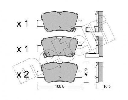 Комплект тормозных колодок Metelli 22-0881-0