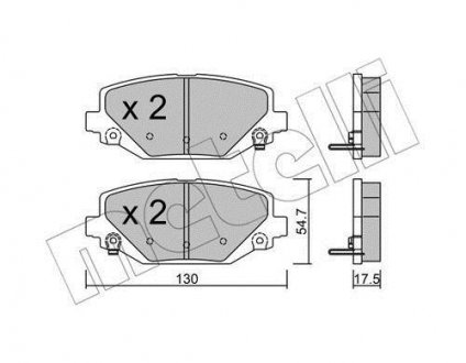 Комплект тормозных колодок Metelli 22-0947-0