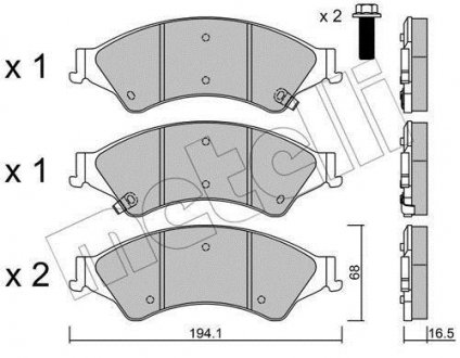 Комплект гальмівних колодок Metelli 22-0971-0