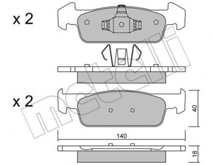 Комплект гальмівних колодок Metelli 22-0975-1