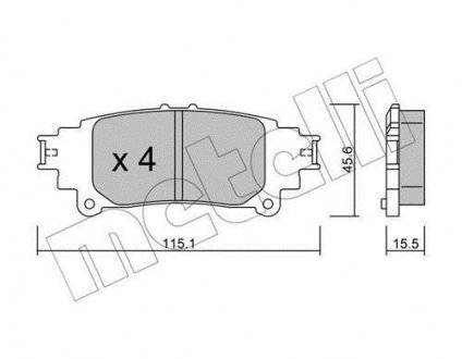 Комплект гальмівних колодок (дискових) Metelli 22-0977-0