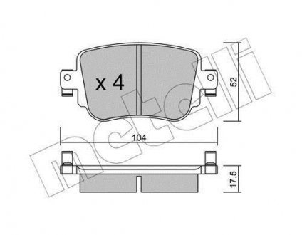 Комплект гальмівних колодок Metelli 22-0980-0