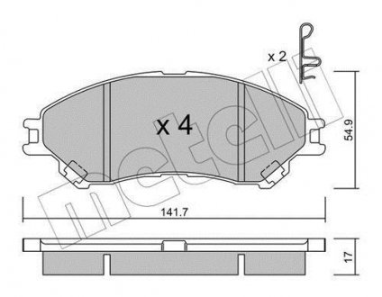 Комплект гальмівних колодок Metelli 22-0996-0