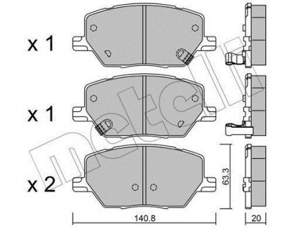 Комплект тормозных колодок Metelli 22-1001-0