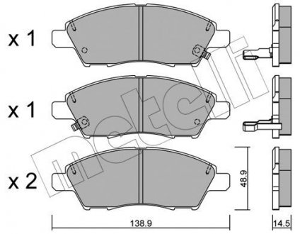 Комплект гальмівних колодок Metelli 22-1079-0