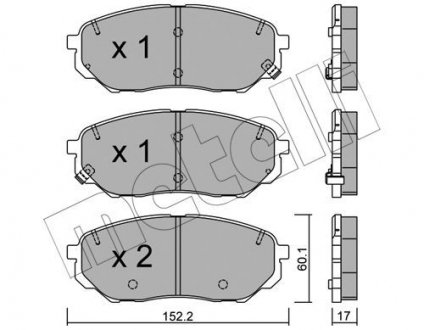 Комплект тормозных колодок Metelli 22-1096-0