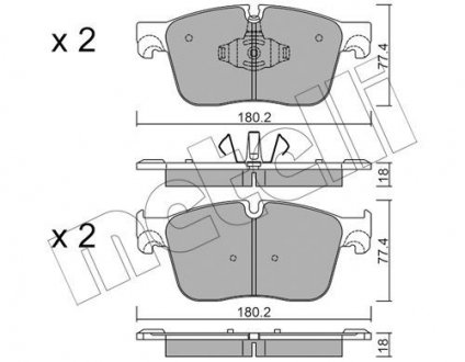 Тормозные колодкиROVER EVOQUE 11- PRZOD Metelli 2211240