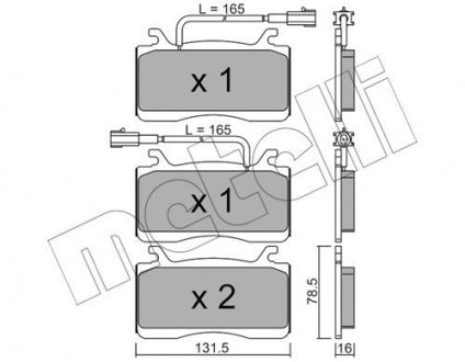 Тормозные колодкиALFA STELVIO 16- Metelli 2211410 (фото 1)