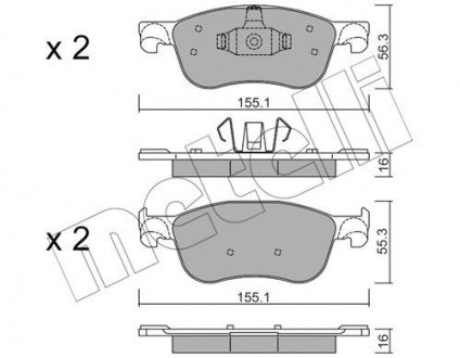 Колодки гальмівніFORD FIESTA VII 1.0 17- Metelli 2211420