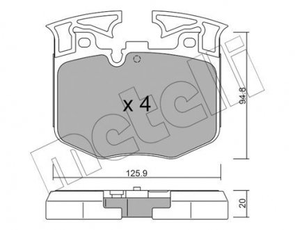 Колодки гальмівніBMW 5 G30 15- M-POWER Metelli 2211460 (фото 1)