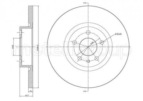 Диск тормознойALFA 156 1,6-1,9JTD 97-06 Metelli 230472C