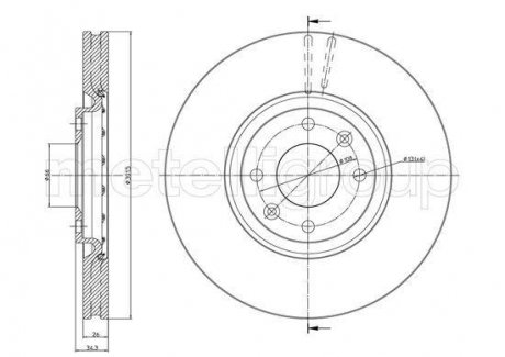 Тормозной диск Metelli 230985C