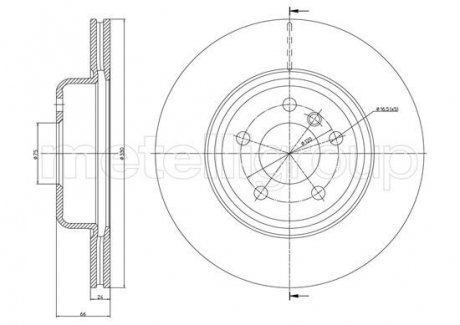 Тормозной диск Metelli 23-1253C (фото 1)