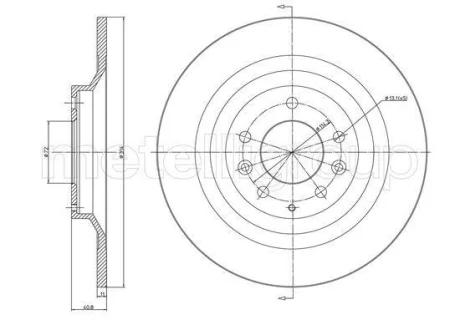 TARCZA HAM TYL 314X11 P Metelli 231552C