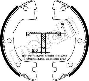 Тормозные колодки ручного тормоза Metelli 530077