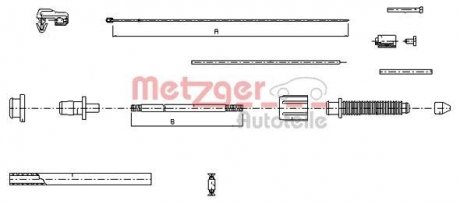 Тросик газа METZGER 100382