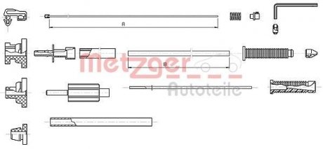 Трос газу Citroen Berlingo 96-08, Xsara 97-00, Peugeot 605 89-99, Partner 96-08 METZGER 101179