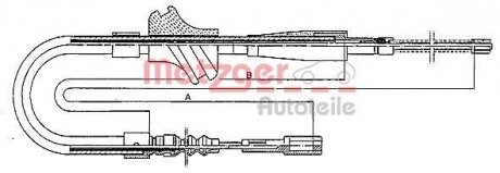 Трос ручного тормоза METZGER 10409