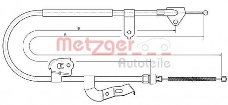 Трос ручного гальма METZGER 104511