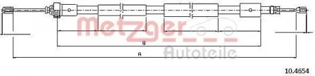 Трос ручного гальма METZGER 104654