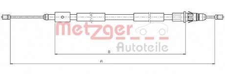 Трос ручного гальма METZGER 104657