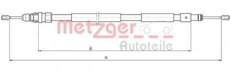 Трос ручного гальма METZGER 104708