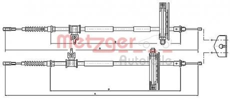 Трос ручного гальма METZGER 105362