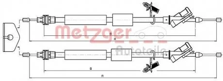 Трос ручного гальма METZGER 105371