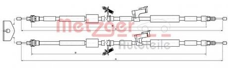 Трос ручного тормоза METZGER 105452