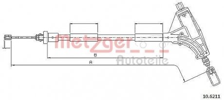 Трос ручного гальма METZGER 106211