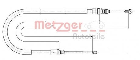 Трос ручного тормоза METZGER 106224