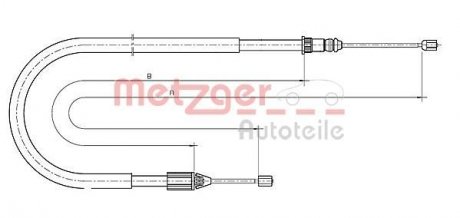 Трос ручного гальма METZGER 106699