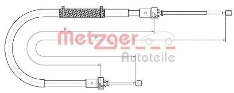 Трос ручного гальма METZGER 106895