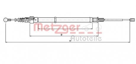 Трос ручного гальма METZGER 107139