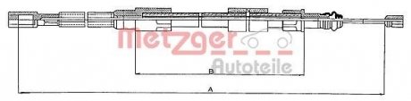 Трос ручного тормоза METZGER 10720