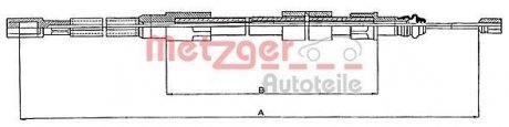 Трос ручного тормоза METZGER 107211