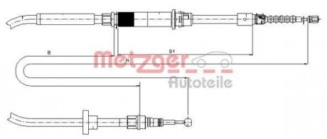 Трос ручного тормоза METZGER 107484