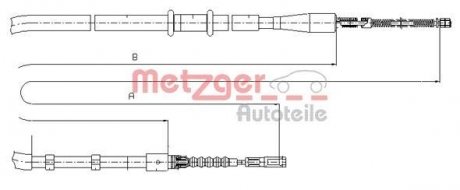 Трос ручного гальма METZGER 107503