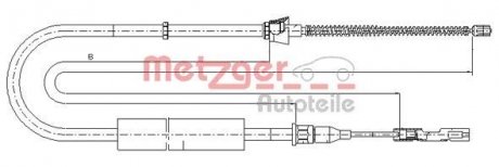 Трос ручного тормоза METZGER 107507