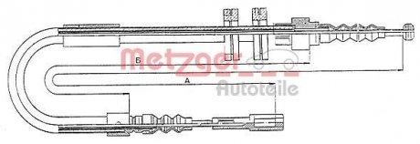 Трос ручного гальма METZGER 107582