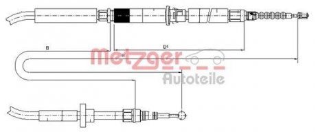 Трос ручного тормоза METZGER 107589