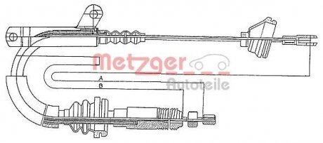 Трос ручного гальма METZGER 10817