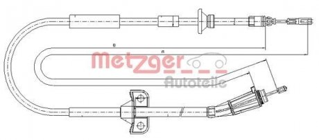 Трос ручного тормоза METZGER 108185