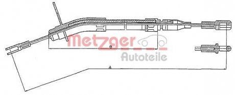 Трос ручного гальма METZGER 10935