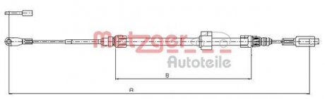 Трос ручного гальма METZGER 109884