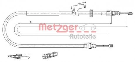 Трос ручного гальма METZGER 115495